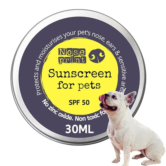 SPF 50 Sun Protection Balm For Pets 30 ML in Tin | Moisturising Sunscreen For Dogs And Cat Non-Toxic Formula Nose and Dog Paw Balm Sunblock Cream | puppy Sun Protection