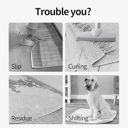 Anti Slip Carpet Grips 8 Pcs Vacuum Technology Carpet Gripper for Hardwood Floors Anti Curling Rug Pad Grippers Washable Non Slip Area Rug Stopper