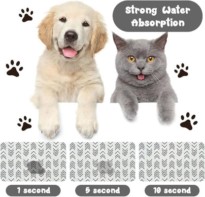 Dog Food Mats for Floors Waterproof, Dog Cat Water Bowl Mats Pet Feeding Absorbent Mat Dog Cat Pet Placemats for Food and Water 16 * 24 inch