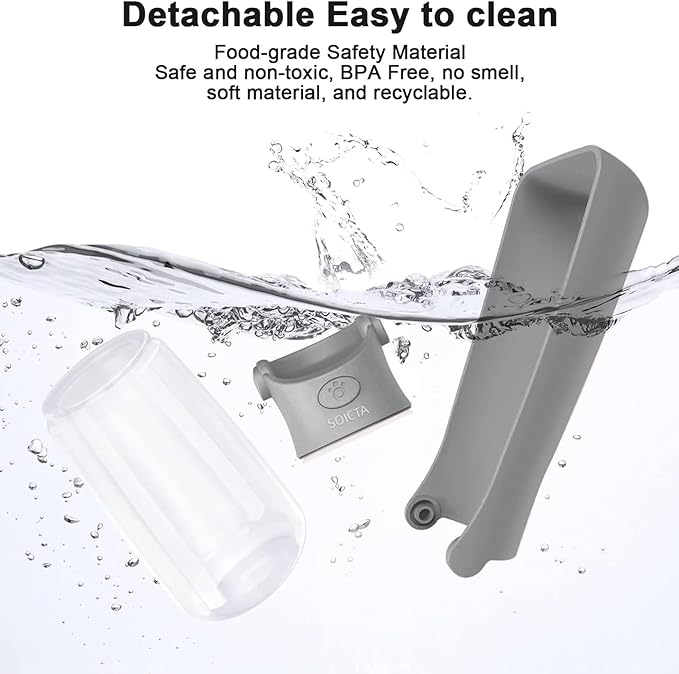 Portable Dog Water Bottle for Walking 19 OZ or 12 OZ Portable Pet Water Bottles for Puppy Small Medium Large Dogs Water Dispenser Pet Water Bowl Dog Accessories (19OZ Blue) (19OZ Grey)