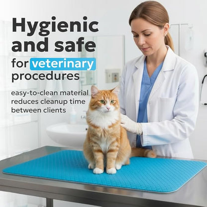 Seagull Multipurpose Foam Rubber Pet Grooming Table Mat 24 x 36 Inch Dog Grooming Mat for Table Cat Grooming Mat Dog Bath Mat Pet Vet Mat Non Slip Soft Waterproof Light Blue