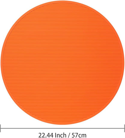 Pet Grooming Table Non-Slip Mat - Padded Mat for at-Home Grooming Dogs and Cats,Bathing Mat for Pets, Diameter: 22.4inch/57cm (Orange, Diameter: 22.4inch/57cm)