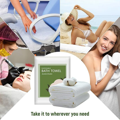 Disposable Bath Towels, 10pack 55" x 27.5" Ultra-Soft and Quick Dry Bath Towel, Portable Salon Towels for Travel Sauna Spa Beach Gym