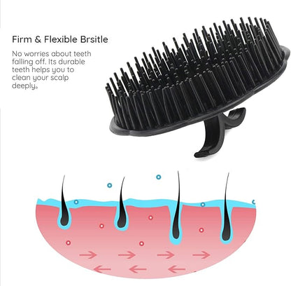 Nıva 2pcs Scalp Massager Shampoo Brush, Massage Hair Brush Floriated Shower Comb for Deep Cleaning Hair Men’s Hand Brush Growth Beard Brush Pet Grooming Brushes (Black)