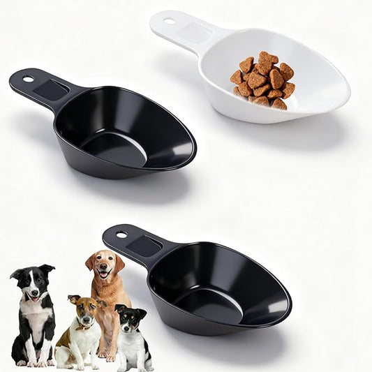 3PCS Dog Food Scoop 1 Cup, Plastic Pet Food Scoop with Measuring Lines 1/2 Cup 1/4 Cup for Dogs Cats Birds and Rabbits