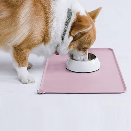 AUDWUD Silicone Waterproof Pet Feeding Mats,Anti Slip Bowl Pad,Dog Mat for Food and Water