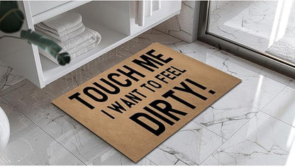Funny Welcome Doormat (23.7 in X 15.6 in) Anti-Slip Rubber Back Entrance Way Indoor Front Porch Decor Rugs House Warming Gift (Touch Me)