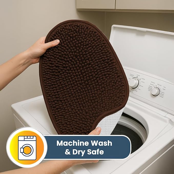 Muddy Mat® Shown on TV – Super Absorbent Microfiber Dog Door Mat for Muddy Paws, Non-Slip Washable Pet Rug, Quick Dry Chenille Entryway Carpet,Machine Washable Indoor Outdoor Mat, Brown Oval 5ft x 7ft