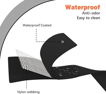 Waterproof Dog Collar, Easy to Clean Rubber Dog Collars with Quick Release Buckle Fits Small Medium or Large Dogs (Black, S < 9.5-14.1 inch)