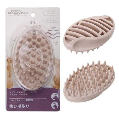 Great Grooming Comb for Shampooing and Massaging Dogs Cats Small Animals Soft Rubber Bristles Gentle Message cat massage brush