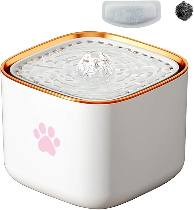 Cat Water Fountain, Water Fountain for Dogs, Indoor Water Dispenser, 3L Automatic Cat Water Dispenser, Quiet Motor, Holds Water for 10 Days – Cute Pink Design