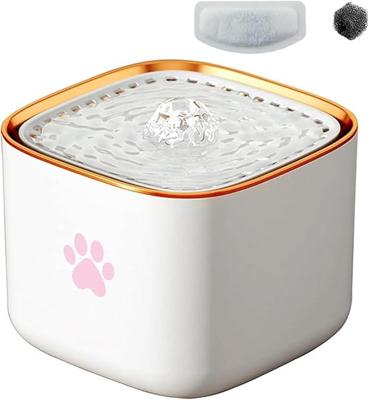 Cat Water Fountain, Water Fountain for Dogs, Indoor Water Dispenser, 3L Automatic Cat Water Dispenser, Quiet Motor, Holds Water for 10 Days – Cute Pink Design