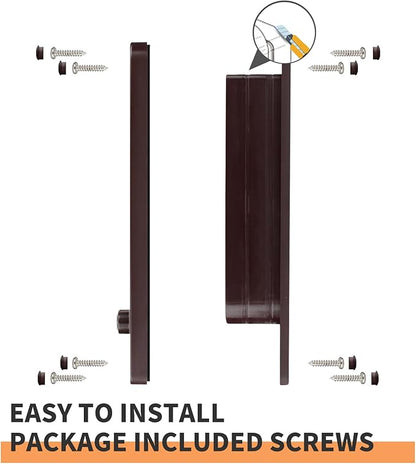 Large Cat Door for Interior Door (Outer Size 10.8"x9.25") 4-Way Locking Cat Door for Exterior Door Brown Cat Flap Up to 25lb