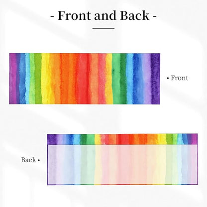 Rainbow Curtain Valance Short Rod Pocket Window Treatment for Living Room Bedroom Kitchen Bathroom 1 Panel 54" W x 18" L