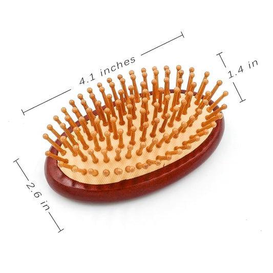 Bamboo Bristle Cushion Brush for Cat & Dog Hair - Bamboo Pet Scalp Massager - Kitty & Puppy Hair Grooming Brush Comb (Brown)