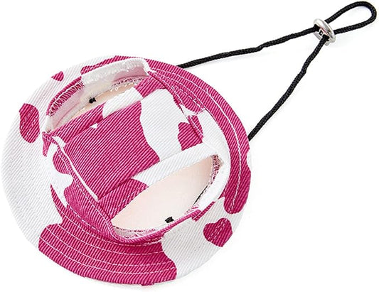 Round Brim Princess Hat Visor Hat Pet Dog Mesh Porous Sun Hat with Ear Holes for Small, Extra Small Dog Teddy, Pug, Chihuahua, Shih Tzu, Yorkshire Terriers, Papillon W-Rosered M