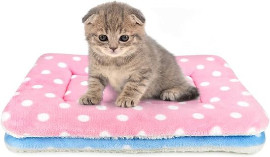 2 Pack Cat Blanket for Indoor Cats Ultra Soft and Warm Calming Cat Bed Fleece Pet Mat for Anxiety and Stress Washable Kitten Blanket