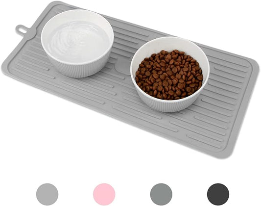 Pet Placemat for Dog and Cat,Mat for Prevent Food and Water Overflow,Portable and Foldable Mat,Suitable for Medium and Small Pet Placemat for Dog and Cat(Grey)