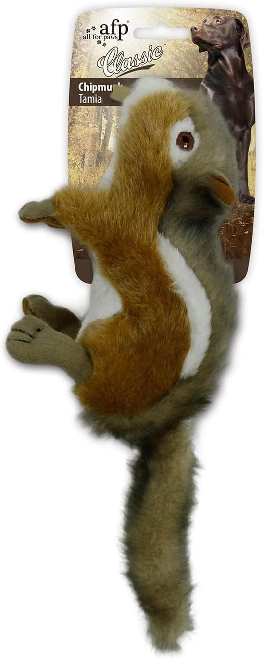 ALL FOR PAWS Squirrel Squeaky Doy Toy, Squirrel Dog Toy for Small Medium Breed, Puppy Fetch Toy with Squeaker, Plush Chew Dog Toy, 5.9 x 4.3 x 2.8 inches, Classic-Chipmunk S