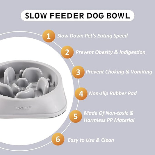 2PCS Slow Feeder Dog Bowls, Pet Supplies That Slow Down Eating, Pet Food Bowls, Maze Dog Puzzle Feeder for Medium Breed