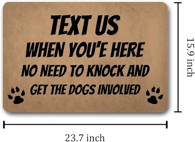 Funny Welcome Doormat (23.7 in X 15.6 in) Anti-Slip Rubber Back Entrance Way Indoor Front Porch Decor Rugs House Warming Gift (Text Before Arrived No Knock)