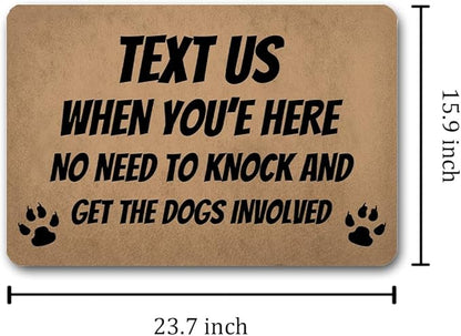 Funny Welcome Doormat (23.7 in X 15.6 in) Anti-Slip Rubber Back Entrance Way Indoor Front Porch Decor Rugs House Warming Gift (Text Before Arrived No Knock)