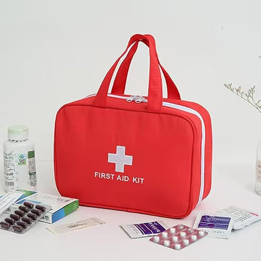 First Aid Bag Empty First Aid Kit Bag Travel Medical Pouch Camping Medicine Emergency Trauma Organizer Bags Portable for Outdoor Riding Working Car Nurse Pet Dog Cat Horse (Red)