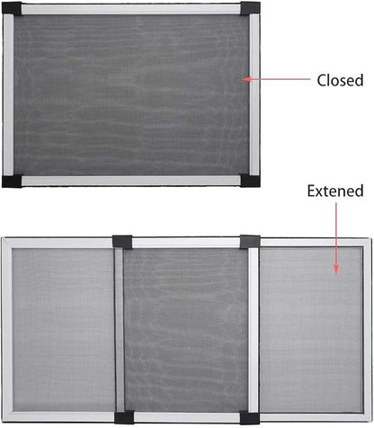 FLYZZZ Adjustable Window Screen Horizontal (19.68"H x 28"-52"W) 1 Pack Expandable Window Screen Large Replacement for Home