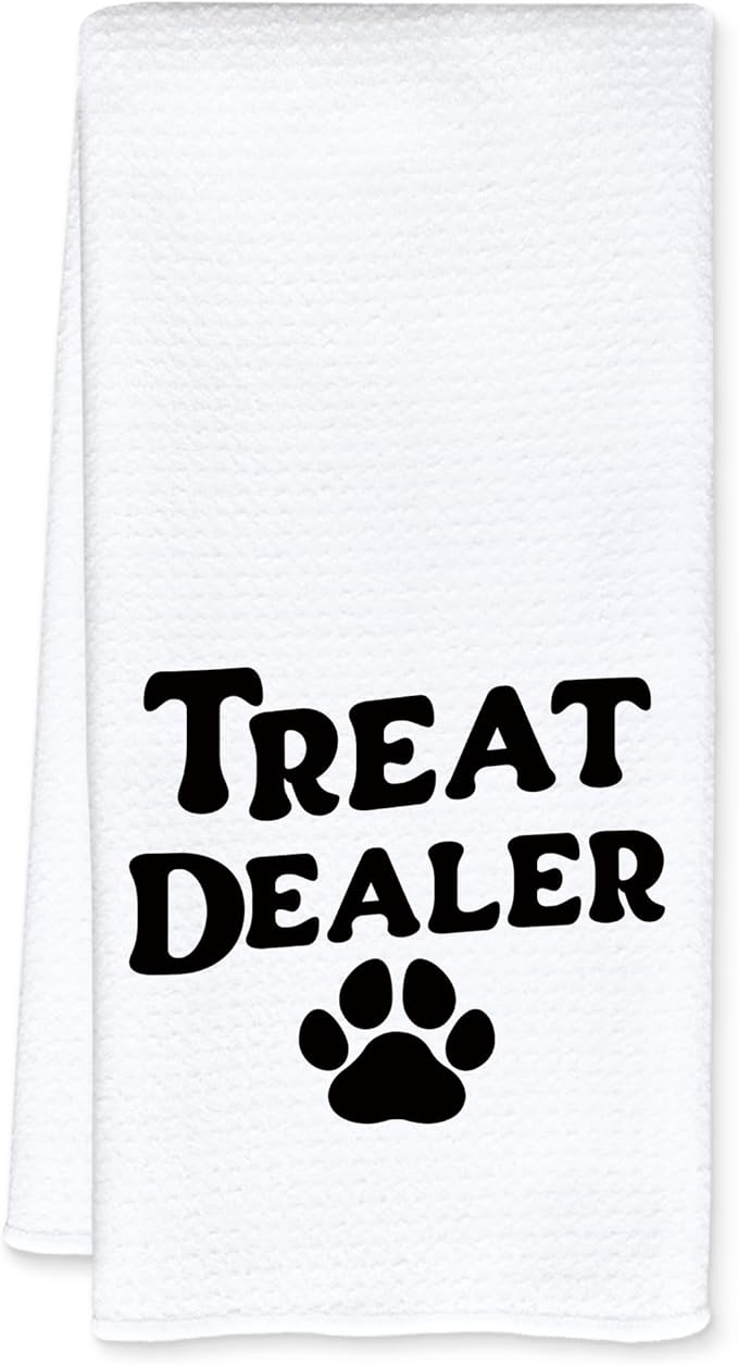 Funny Dog Kitchen Towels, Dog Mom Gifts Dish Tea Towels for Kitchen Decor, Gifts for Dogs Lovers Decorative Hand Towel for Bathroom, 16x24 Inch