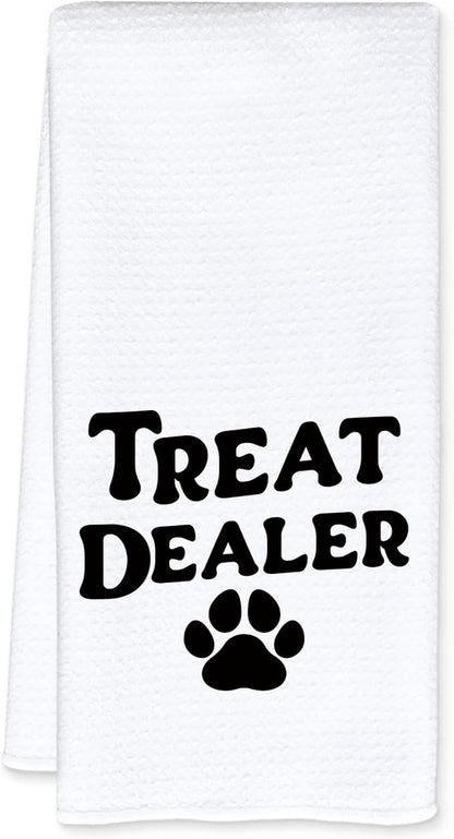 Funny Dog Kitchen Towels, Dog Mom Gifts Dish Tea Towels for Kitchen Decor, Gifts for Dogs Lovers Decorative Hand Towel for Bathroom, 16x24 Inch