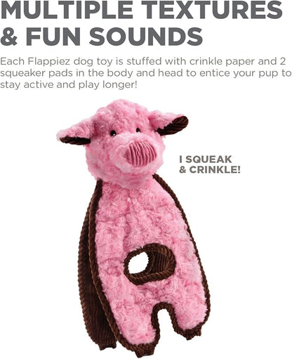 Outward Hound by Charming Pet Cuddle Tugs Pig Plush Interactive Dog Tug Toy