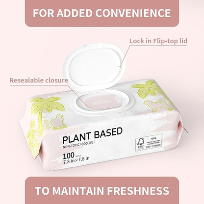 400 PCS Pet Wipes for Paws and Butt Hypoallergenic Pets Cleansing & Deodorizing Anal Gland Hygienic Puppy Wipes for Dogs Face and Body Wipes Cleaning Fur Doggie Wipes Doggy Wipes (Coconut Oil)