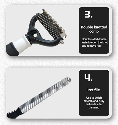 Dog Grooming Kit for Dogs at Home, 6-in-1 Pet Grooming Kit with Slicker Brush, Dematting Tool, Stainless Steel Comb, Nail Clipper for Dogs, Nail File & Bath Massage Glove