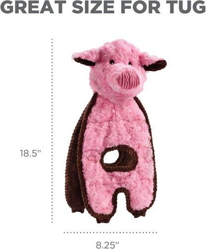 Outward Hound by Charming Pet Cuddle Tugs Pig Plush Interactive Dog Tug Toy