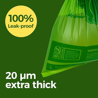 Compostable poop bags for dogs Extra 20% Thicker Biodegradable dog poop bags rolls Leak-proof,Lavender Scented Pet Waste Bags Made From Cornstarch(8 Rolls,120Bags)