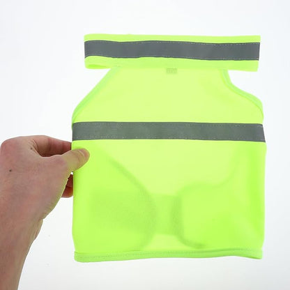 POPETPOP Dog Reflective Safety Vest for Night Outdoor Use - High Visibility Breathable Summer Clothes for Small Dogs Walking Running Hiking (Fluorescent Yellow-S)