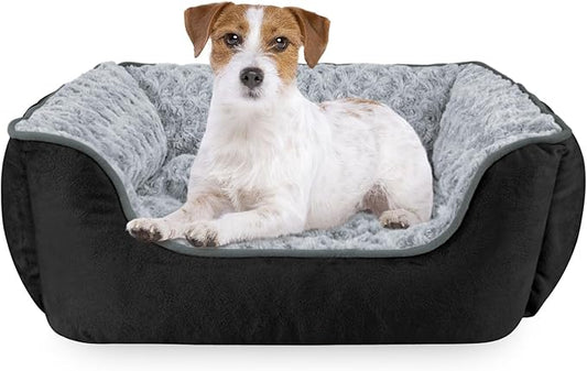 JOEJOY Rectangle Dog Bed for Large Medium Small Dogs - Washable Orthopedic Sofa Bed, Soft Breathable Puppy & Pet Cuddler, Durable Calming Dog Bed with Anti-Slip Bottom, Multiple Sizes, Black