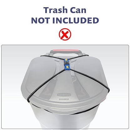 (2 Pack) Doggy Dare Trash Can Lock - Large - Fits 40-60 Gallon Trash Cans - Perfect for Dogs, Raccoons, Opossums - Bungee Cord Design Makes Install Simple (Trash Can NOT Included)