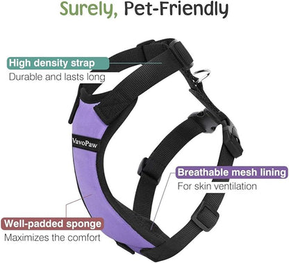 Dog Seat Belt, Safety Vest Dog Car Harness with Adjustable Buckle Dogs Seat-Belt for Vehicle Nylon Pet Safety Seats Belts Heavy Duty(M, Purple)