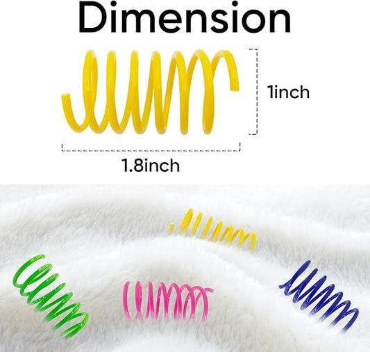 AGYM Cat Spring Toys, 12 Pack Cat Spiral Springs for Indoor Cats, Colorful & Durable Plastic Spring Coils Attract to Swat, Bite, Hunt, Interactive Toys for Kittens