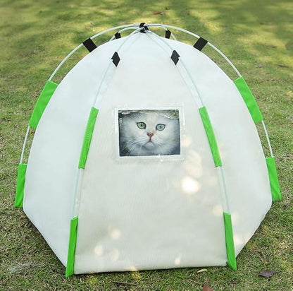 Cute Cat Teepee Cave, Cat Tent Foldable Indoor Outdoor with Thick Mat,Puppy Bed Tent,Bunny Pet Tent Teepee,Portable Dog House Teepee Tent, Cat Bed,Dog Bed Tent,Puppy Bunny,Pet Tent Teepee (K, S)