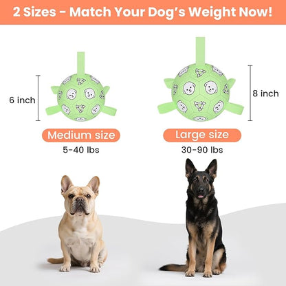 Dog Toys Soccer Ball with Straps, Dog Soccer Ball with Tabs, Dog Toys for Tug of War, Floating Water Puppy Toys for Indoor/Outdoor – Fun Dog Birthday Gift for Small Medium Dogs, 6 Inch