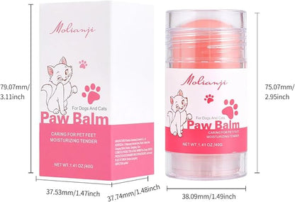 Cats Paw Balm Lick Safe,paw Butter for Cat-Friendly Natural Ingredients1.41oz, Pet Paw Wax moisturizer for Cat,for Healing Cracked Dry Paws,Snouts,Joint Care,Nose Butter for Cats,Pink