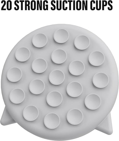 Silicone Cat Slow Feeder Bowl with Suction Cups - Interactive Puzzle Toy to Reduce Overeating in Kitty(Gray, 1 Cup)