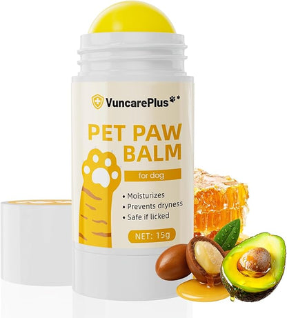 Dog Paw Balm Stick for Dry Cracked Paws, Natural Paw Moisturizer with Shea Butter & Avocado Oil, Soothing Dog Paw Care for Hot Pavement & Cold Weather, Lick-Safe (15g/0.5oz)