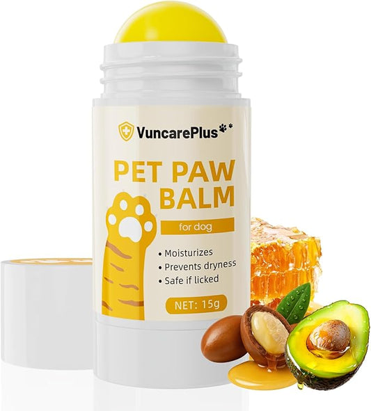 Dog Paw Balm Stick for Dry Cracked Paws, Natural Paw Moisturizer with Shea Butter & Avocado Oil, Soothing Dog Paw Care for Hot Pavement & Cold Weather, Lick-Safe (15g/0.5oz)