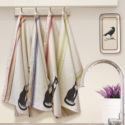 Style In Print Custom Decor Kitchen Towels Tuxedo Cat C Pets Cats Cleaning Supplies Dish Towels Multi Stripe Personalized Text Here