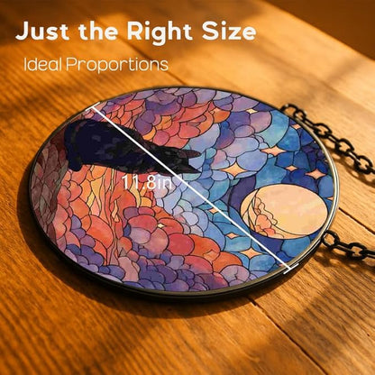 Stained Glass Window Hanging， Butterfly 11.8in Sun Catchers Indoor Window， Core Decor Inside and Outside The Cottage， Gifts for Women， Handcrafted Butterfly Stained Glass Art Decor