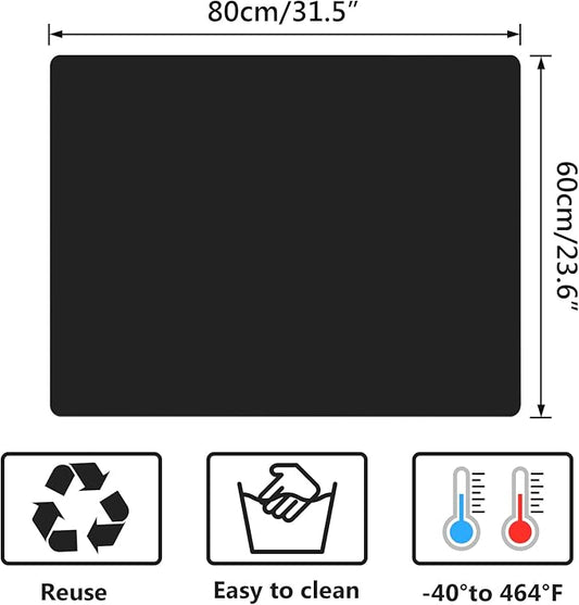 Gartful Oversize Silicone Mat for Crafts, 31.5 x 23.6 inches 1.2mm Thick Silicone Craft Pad for Jewelry Casting Resin Molds, Countertop Protector, Nonstick Placemat, Counter Table Mat, Black