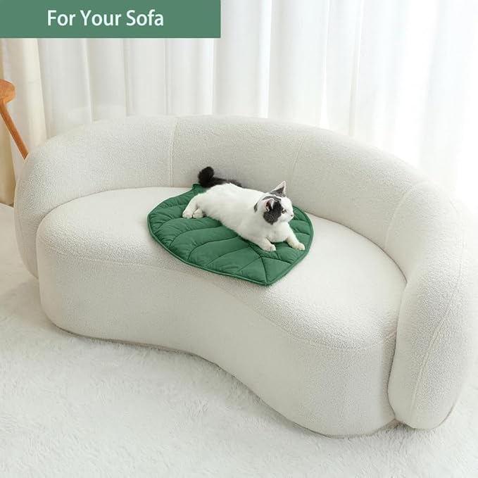 30 X 20 Inch Leaf Shaped Cotton Cat Bed Pad, Warming Cat Mat, Pet Warming Pad for Cats, Warmer Mat for Feral and Indoor Cats, 2025 Enlarged and Thickened Leaf Beds